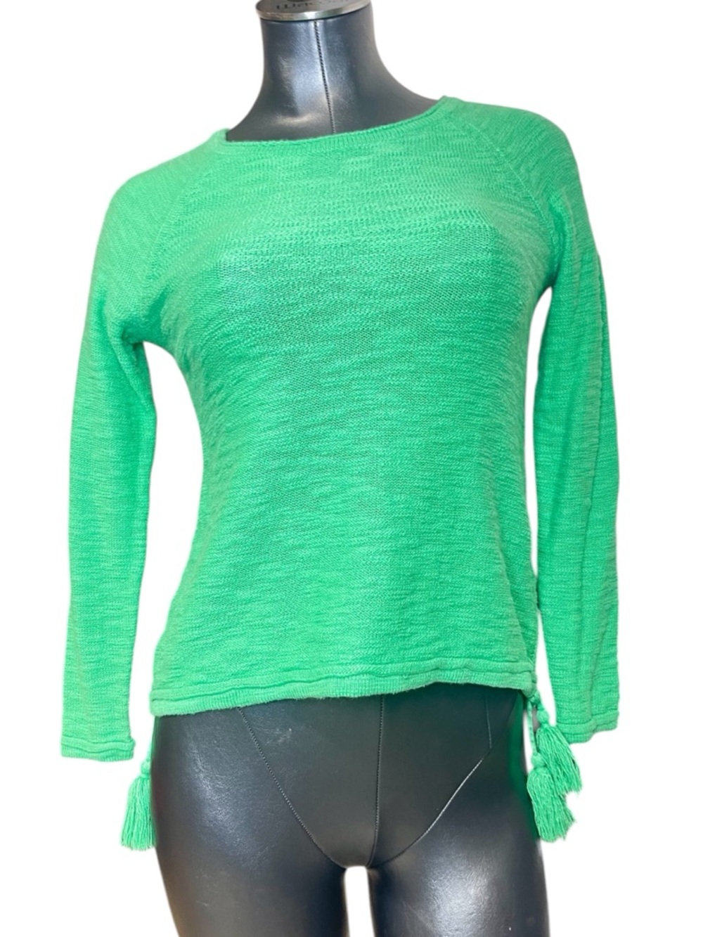 Lilly Pulitzer Green Knit Sweater Women’s XXS Tassel Tie Lightweight Preppy Boho